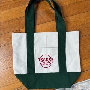 Trader Joe's Green Mini Canvas Tote Bag